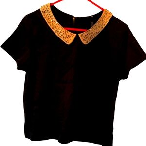 H&M LARGE PETER PAN COLLAR WITH RHINESTONE BLING